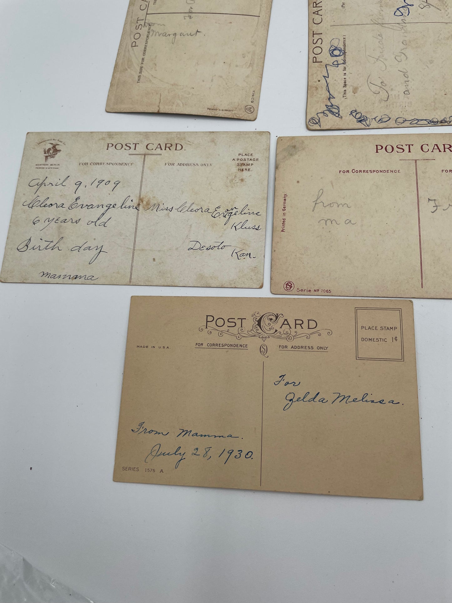 Lot Of 11 Antique 1909-1930 Birthday Postcards - Vintosh Vintage