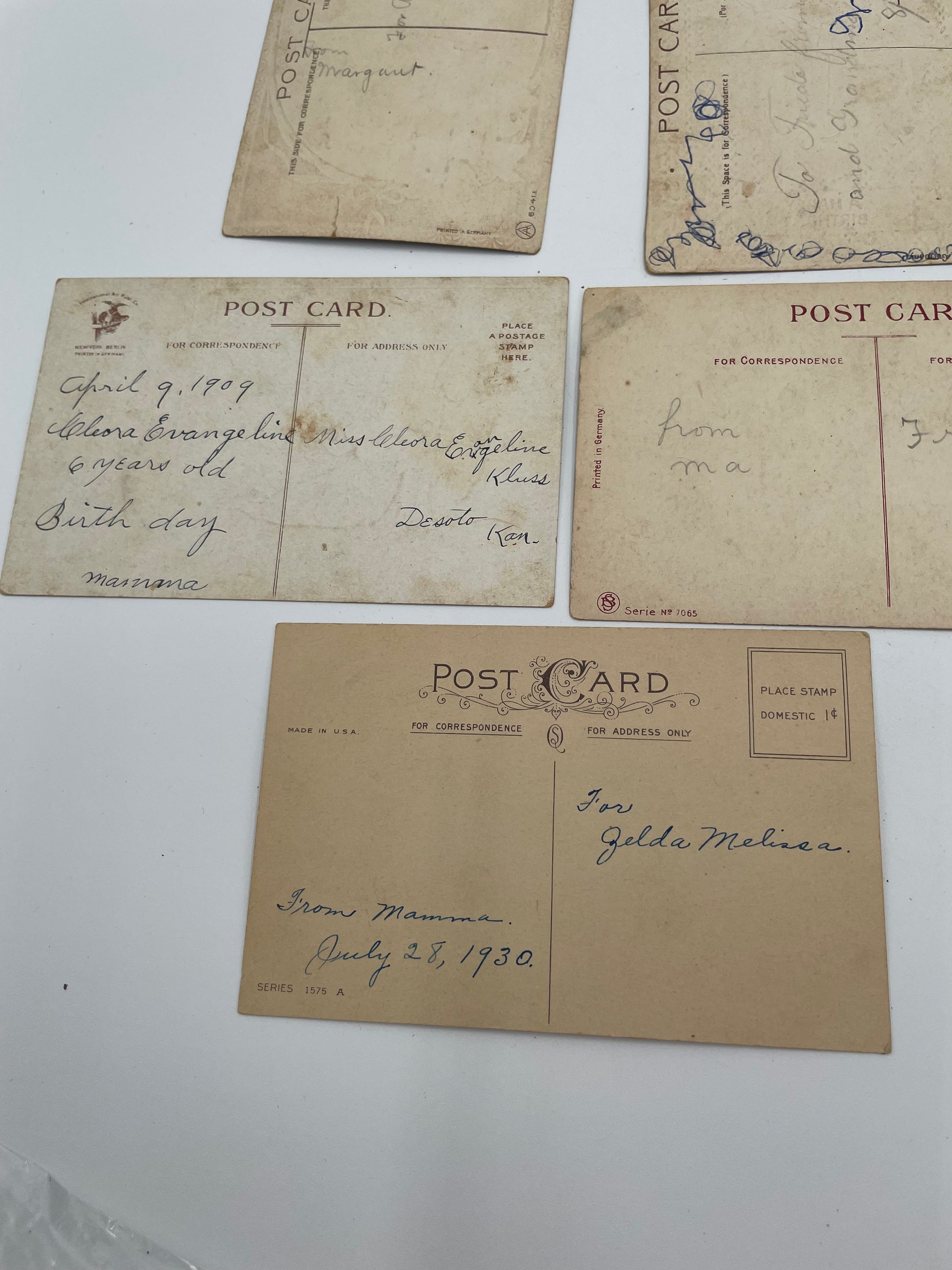 Lot Of 11 Antique 1909-1930 Birthday Postcards - Vintosh Vintage