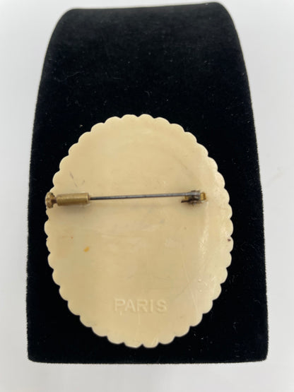 Vintage Art Deco French Large Layered Celluloid
Cameo Brooch Paris Signed - Vintosh Vintage