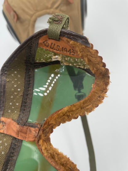 WWII USAAF AN-H-15
Summer Flight Helmet & 1943 Leather Flying
Goggles - Vintosh Vintage
