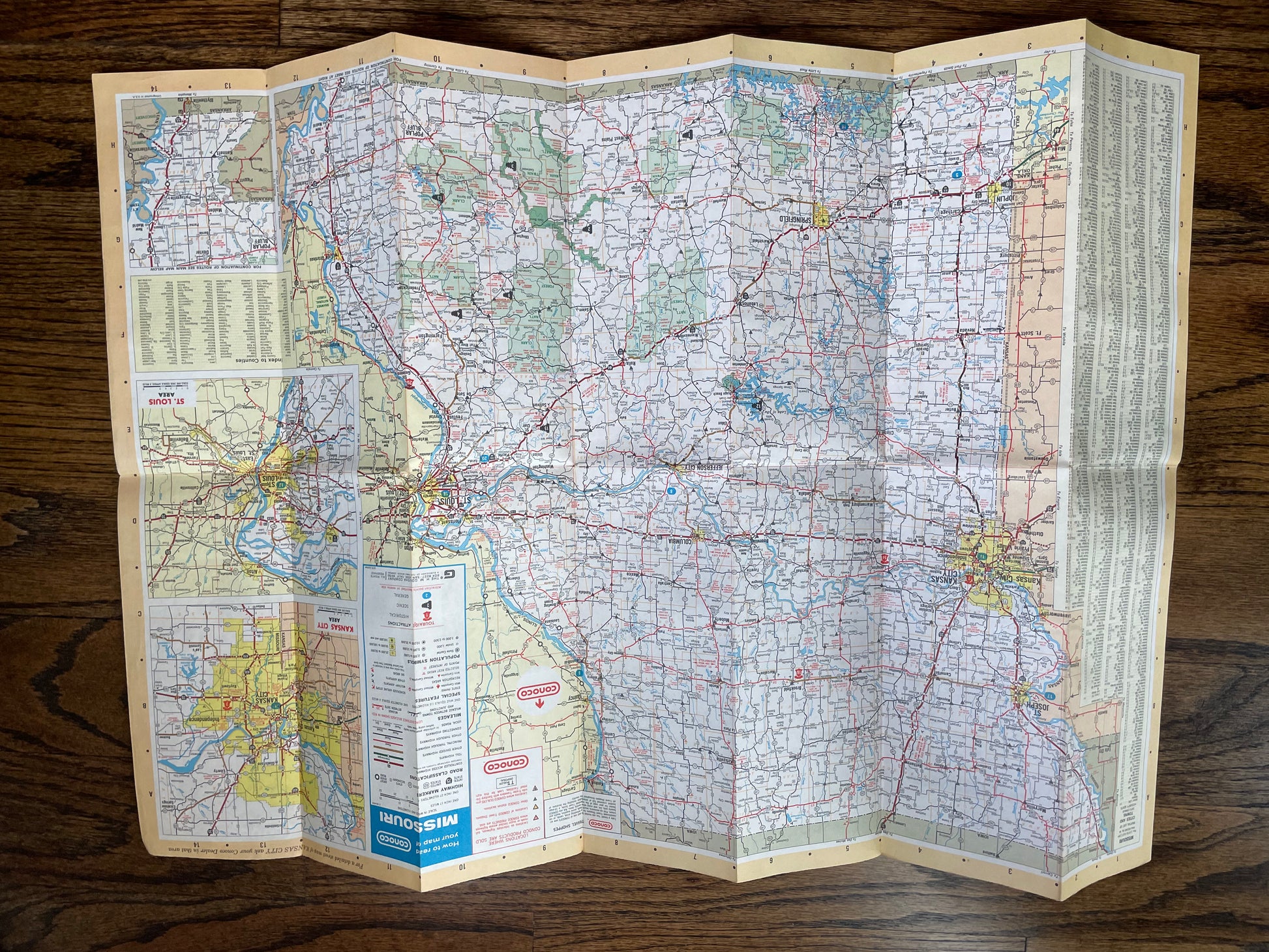 4 1960/70s Vickers Gulf Standard Oil & Conoco Road Maps of
KS MO NE Eastern US GAS & Oil Ephemera - Vintosh Vintage