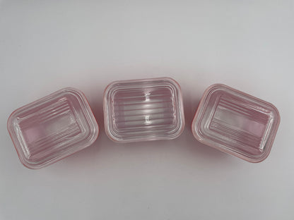 Vintage Pyrex Refrigerator Dish Small Red Rectangular 501-B with Lids Set/3 - Vintosh Vintage