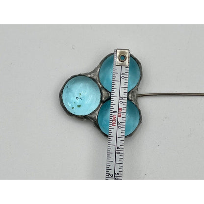 Two Vintage Circle Design Stained Glass Hair Pins - Vintosh Vintage