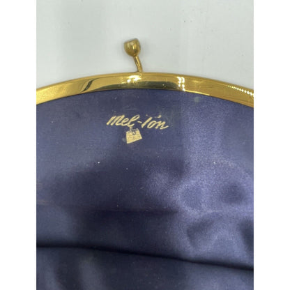 1950s MelTon Clutch Velvet Purse Coral/Peach w/ Gold Kiss Clasp (A5) - Vintosh Vintage