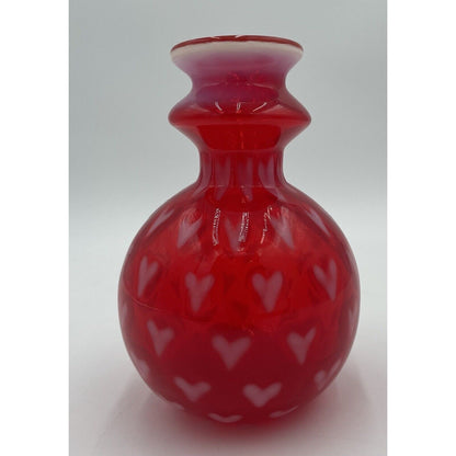 Fenton 4952 U7 Hearts Optic Red Glass Vase (D7) - Vintosh Vintage