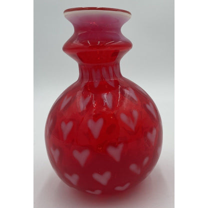 Fenton 4952 U7 Hearts Optic Red Glass Vase (D7) - Vintosh Vintage