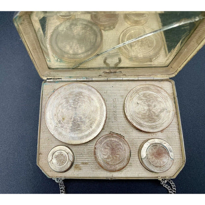 1920s Art Deco Silvertone Metal Makeup & Coin Purse (B6) - Vintosh Vintage