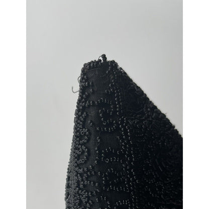 1940s Black Beaded Art Deco Clutch Handbag Slip Thru Strap - Handmade In Belgium - Vintosh Vintage