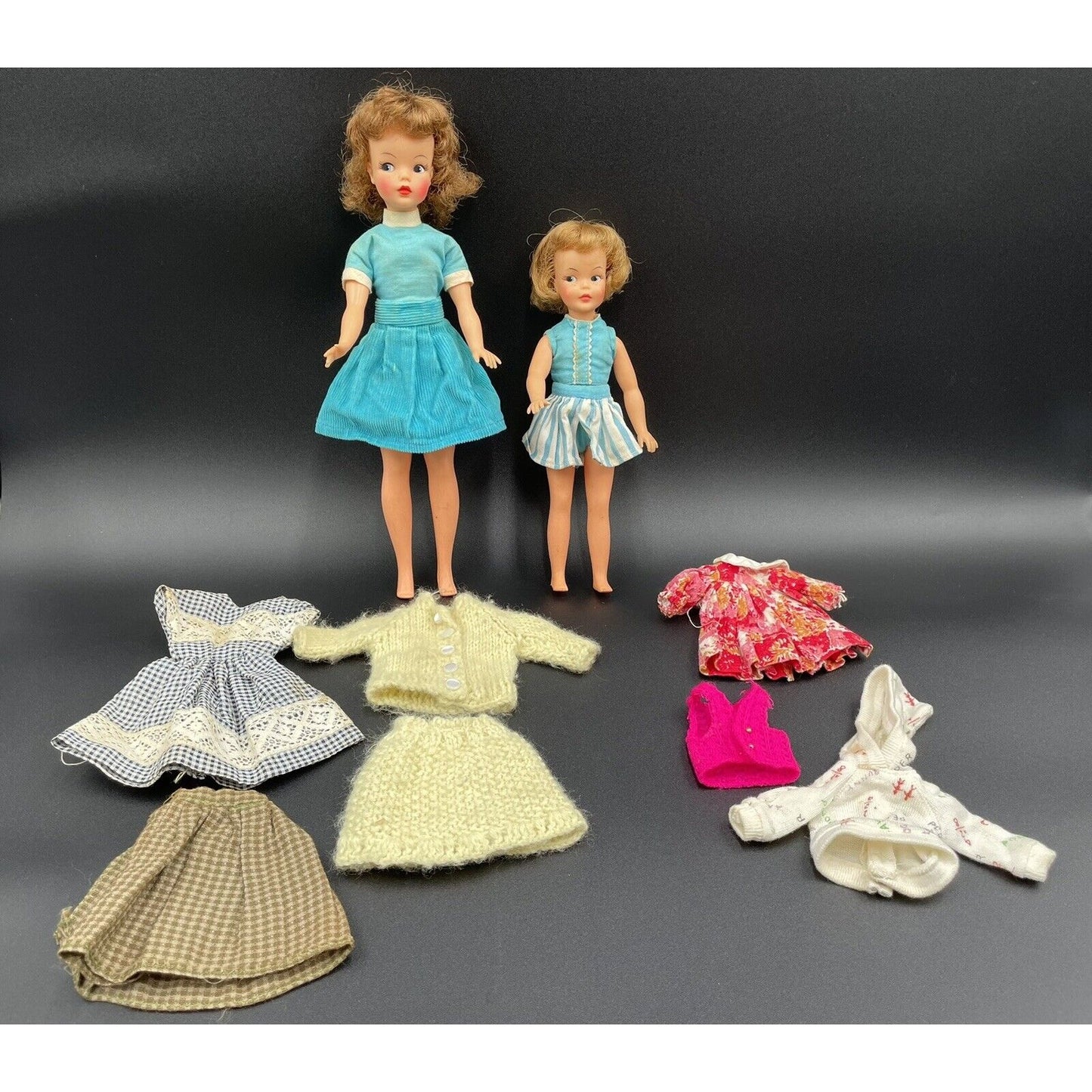 1960s Ideal Tammy & Little Sister Pepper with Clothes & Case (C6) - Vintosh Vintage