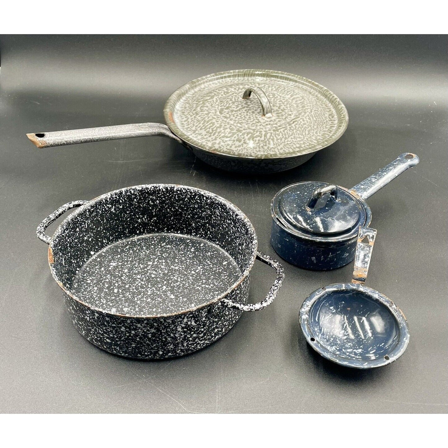 Six Piece Vintage Enameled Cookware (A3) - Vintosh Vintage