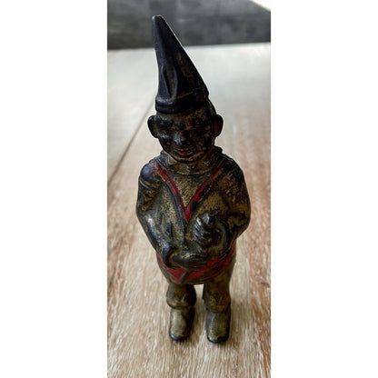 Antique Cast Iron Still Bank Circus Clown w/ Pointed Hat - AC WILLIAMS (B4) - Vintosh Vintage
