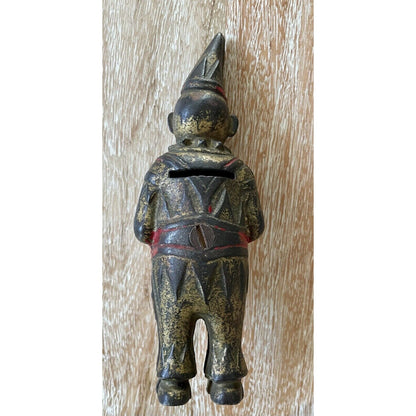 Antique Cast Iron Still Bank Circus Clown w/ Pointed Hat - AC WILLIAMS (B4) - Vintosh Vintage