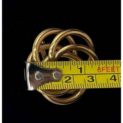 VINTAGE NAPIER CIRCLE TWISTED KNOT GOLD TONE BROOCH (C2)
