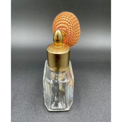 Vintage Glass Perfume Bottle With Atomizer Hand Painted Flowers Made in Italy C6 - Vintosh Vintage
