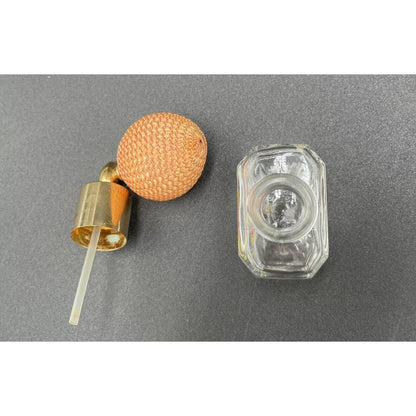 Vintage Glass Perfume Bottle With Atomizer Hand Painted Flowers Made in Italy C6 - Vintosh Vintage