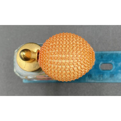 Vintage Glass Perfume Bottle With Atomizer Hand Painted Flowers Made in Italy C6 - Vintosh Vintage