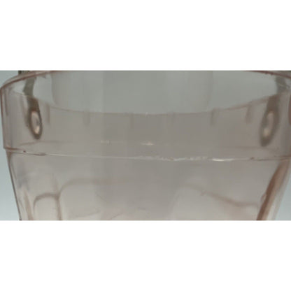 VTG Pink Depression Glass Ice Bucket w/Etched Floral Design & Silver Handle (C7) - Vintosh Vintage
