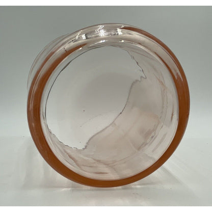 VTG Pink Depression Glass Ice Bucket w/Etched Floral Design & Silver Handle (C7) - Vintosh Vintage