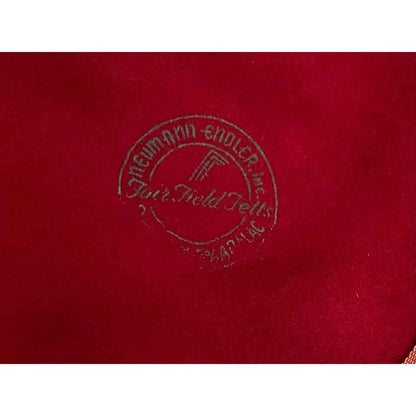 Vintage Red Felt Hat w/ Cream & Brown Feathers