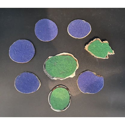 Lot of Eight Polished Round Rock Formations w/Felt Backing Coasters/Decor (B1) - Vintosh Vintage