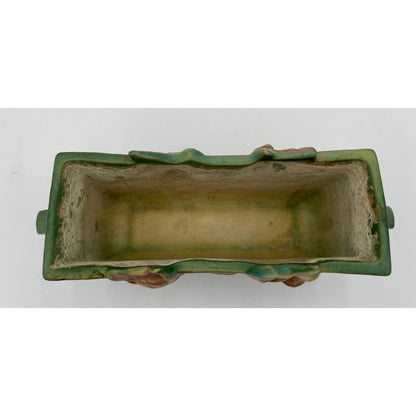 Vintage Roseville Pottery Magnolia 388-6 Green Rectangular Planter (B8) - Vintosh Vintage