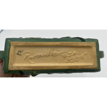 Vintage Roseville Pottery Magnolia 388-6 Green Rectangular Planter (B8) - Vintosh Vintage