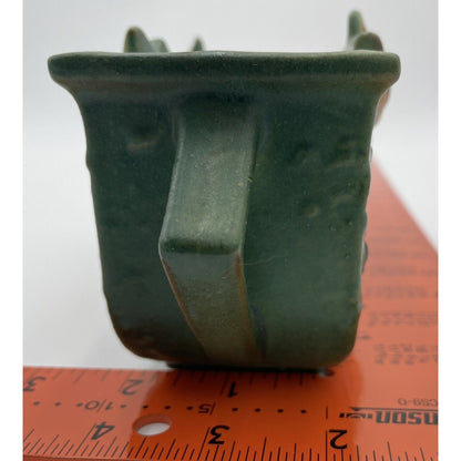 Vintage Roseville Pottery Magnolia 388-6 Green Rectangular Planter (B8) - Vintosh Vintage