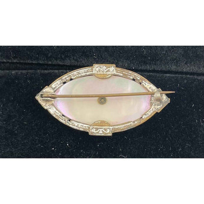 VICTORIAN ANTIQUE MOTHER OF PEARL BROOCH PIN (A1)