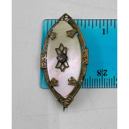 VICTORIAN ANTIQUE MOTHER OF PEARL BROOCH PIN (A1)