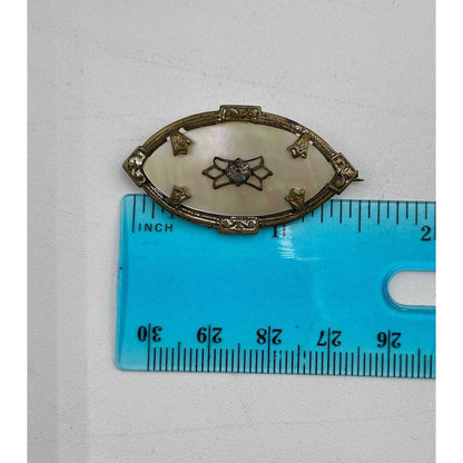 VICTORIAN ANTIQUE MOTHER OF PEARL BROOCH PIN (A1)