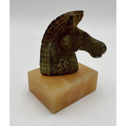 Vintage Metal and Marble Horse Head Statue (B1) - Vintosh Vintage