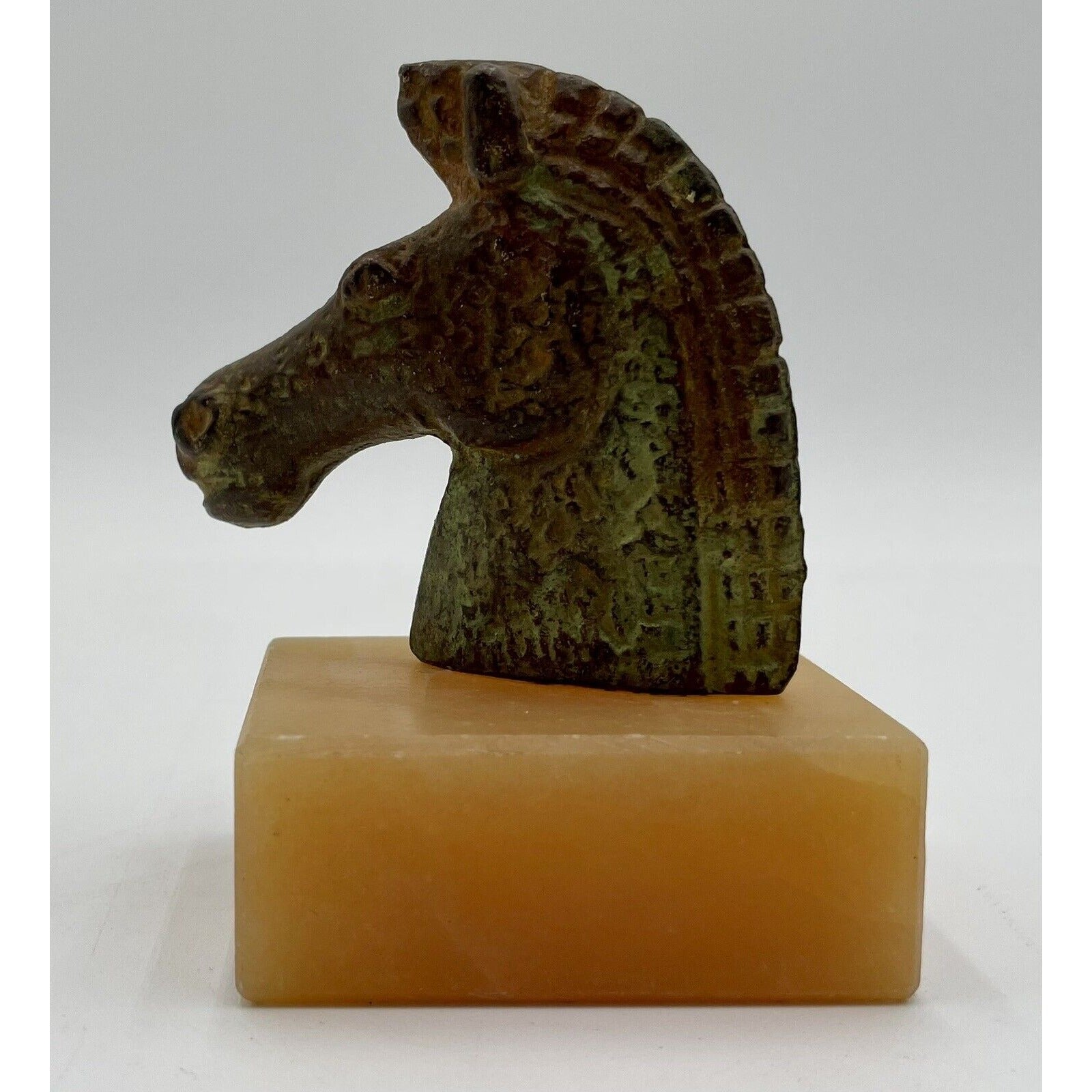 Vintage Metal and Marble Horse Head Statue (B1) - Vintosh Vintage