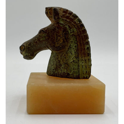 Vintage Metal and Marble Horse Head Statue (B1) - Vintosh Vintage