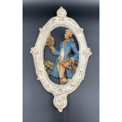 Vintage Plaster of Paris Foam Relief Colonial Man - Rare (C6) - Vintosh Vintage