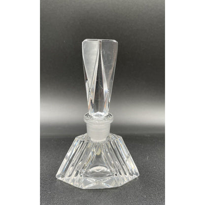 Vintage Art Deco Czech Republic Hand Cut Glass Triangle Dauber Perfume Bottle C6 - Vintosh Vintage