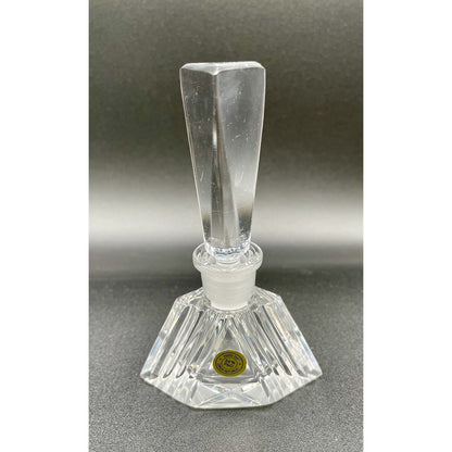 Vintage Art Deco Czech Republic Hand Cut Glass Triangle Dauber Perfume Bottle C6 - Vintosh Vintage