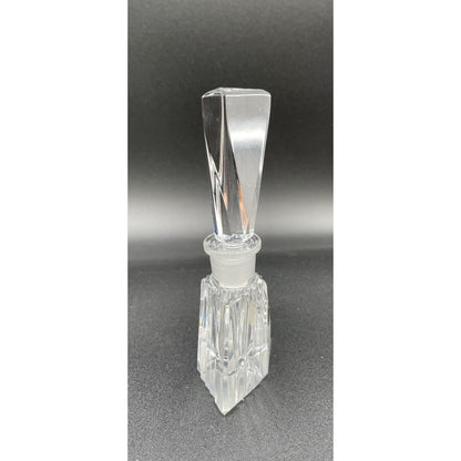 Vintage Art Deco Czech Republic Hand Cut Glass Triangle Dauber Perfume Bottle C6 - Vintosh Vintage