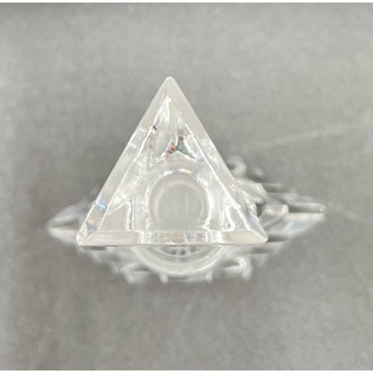 Vintage Art Deco Czech Republic Hand Cut Glass Triangle Dauber Perfume Bottle C6 - Vintosh Vintage