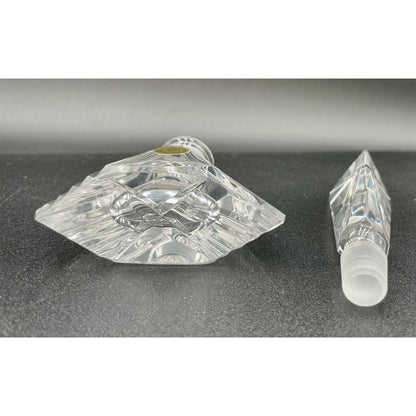 Vintage Art Deco Czech Republic Hand Cut Glass Triangle Dauber Perfume Bottle C6 - Vintosh Vintage