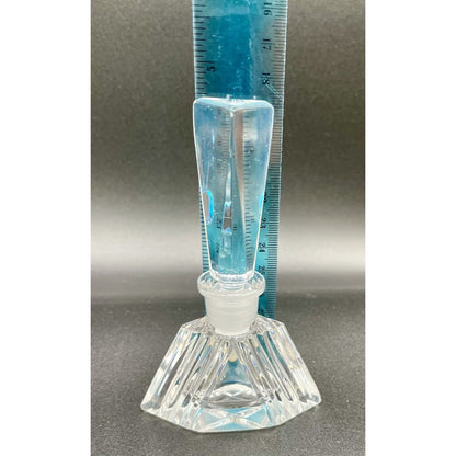 Vintage Art Deco Czech Republic Hand Cut Glass Triangle Dauber Perfume Bottle C6 - Vintosh Vintage