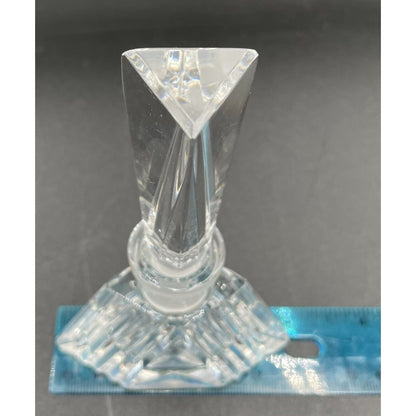 Vintage Art Deco Czech Republic Hand Cut Glass Triangle Dauber Perfume Bottle C6 - Vintosh Vintage