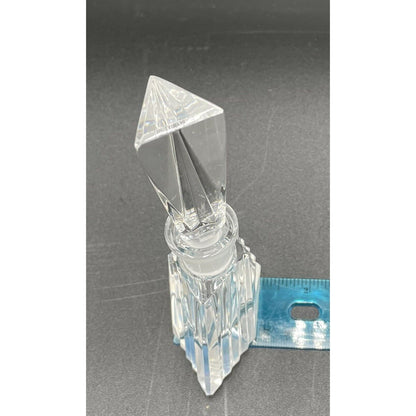 Vintage Art Deco Czech Republic Hand Cut Glass Triangle Dauber Perfume Bottle C6 - Vintosh Vintage