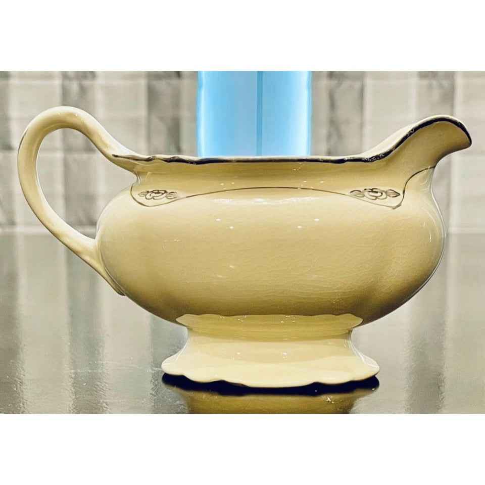 Homer Laughlin Virginia RosePatrician Design Footed Gravy Boat (C3)