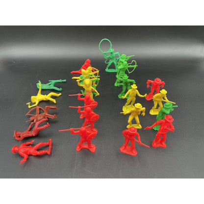 Vintage LOT of 24 Cowboys & Indians Plastic Figures Tim Mee Toys (B5) - Vintosh Vintage