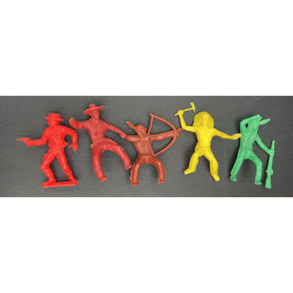 Vintage LOT of 24 Cowboys & Indians Plastic Figures Tim Mee Toys (B5) - Vintosh Vintage