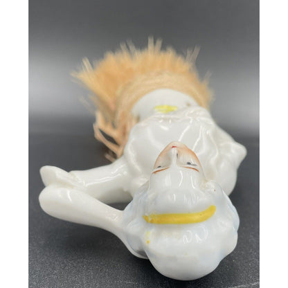 1920s Colonial Lady Porcelain Vanity Boudoir Brush Germany (C6) - Vintosh Vintage