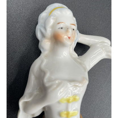 1920s Colonial Lady Porcelain Vanity Boudoir Brush Germany (C6) - Vintosh Vintage