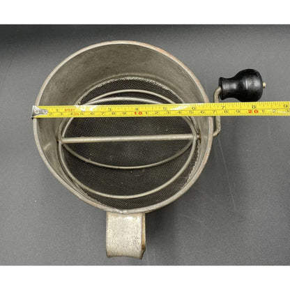 Oversized Vintage Flour Sifter with Black Wooden Turn Handle (B4) - Vintosh Vintage
