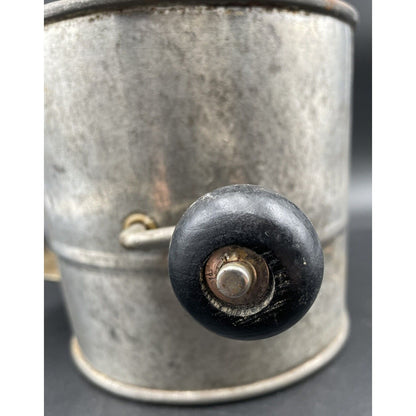 Oversized Vintage Flour Sifter with Black Wooden Turn Handle (B4) - Vintosh Vintage