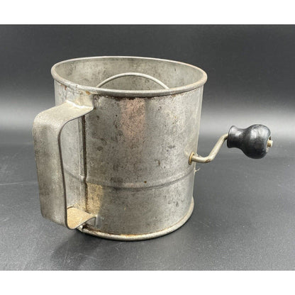 Oversized Vintage Flour Sifter with Black Wooden Turn Handle (B4) - Vintosh Vintage